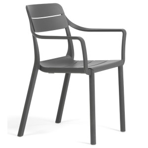 Пластиковый садовый стул Nardi CASSIA ARMCHAIR BASALTO