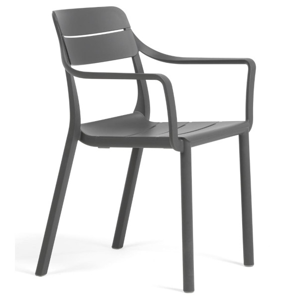 Пластиковый садовый стул Nardi CASSIA ARMCHAIR BASALTO-0