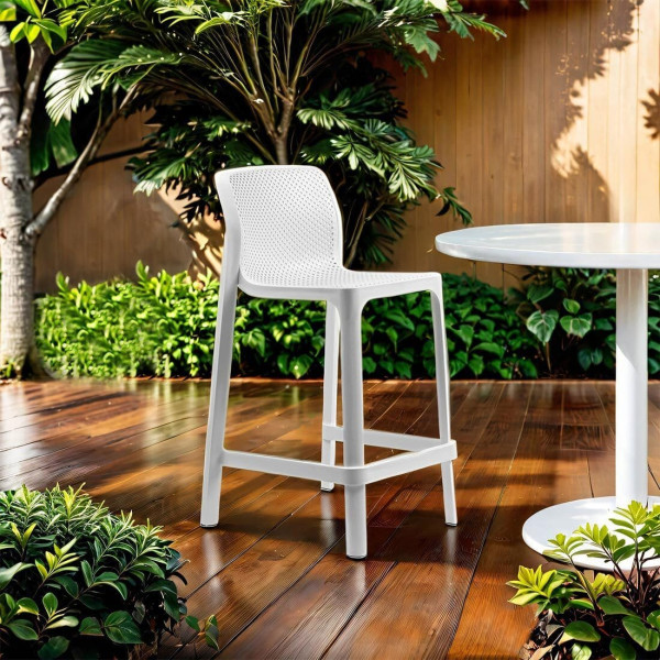 Полубарный стул NARDI Net Stool Mini Bianco-1