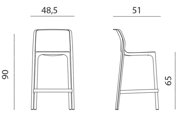 Напівбарний стілець NARDI Net Stool Mini Agave-2