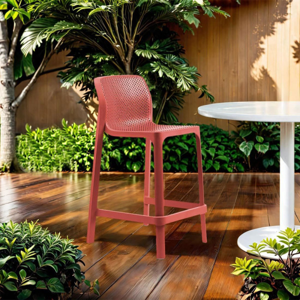 Полубарный стул NARDI Net Stool Mini Corallo-1