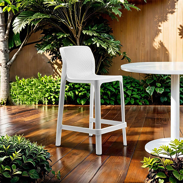 Полубарный стул NARDI Net Stool Mini Bianco-1