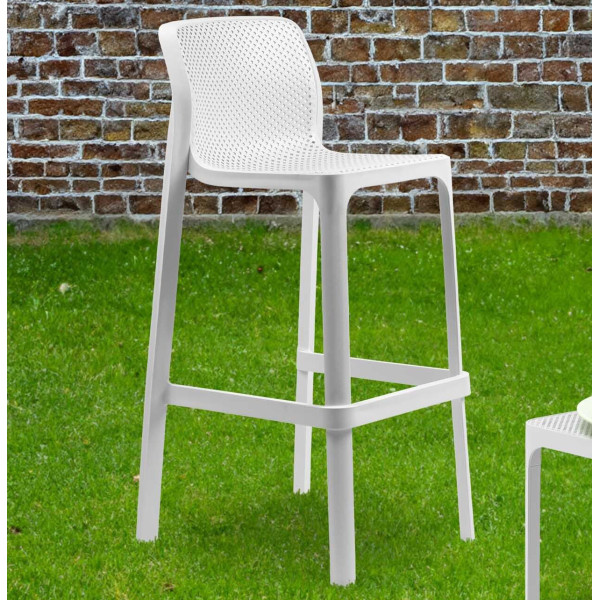 Барний стілець NARDI Net Stool Bianco-0