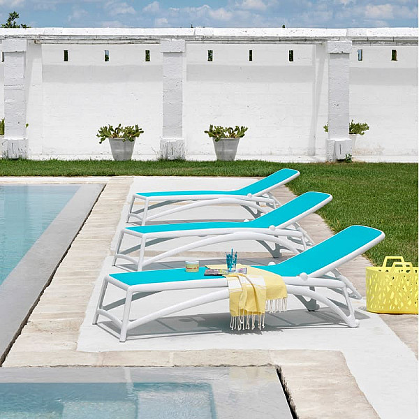 Шезлонг Nardi Atlantico Bianco Celeste-1