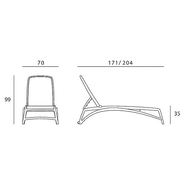 Шезлонг Nardi Atlantico Bianco Celeste-16