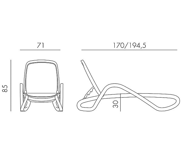 Шезлонг з підлокітниками Nardi Alfa Tortora Tortora-19