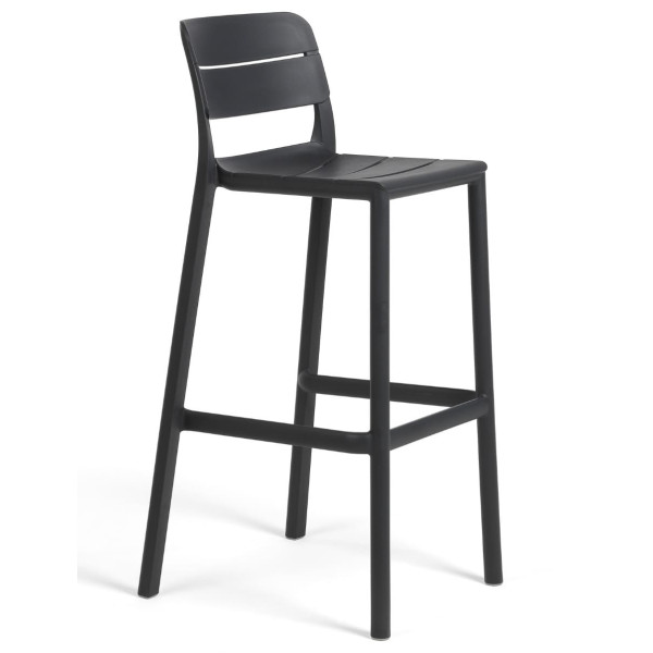 Барний пластиковий стілець Nardi Cassia Stool Antracite-0
