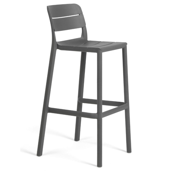 Барний пластиковий стілець Nardi Cassia Stool Basalto-0