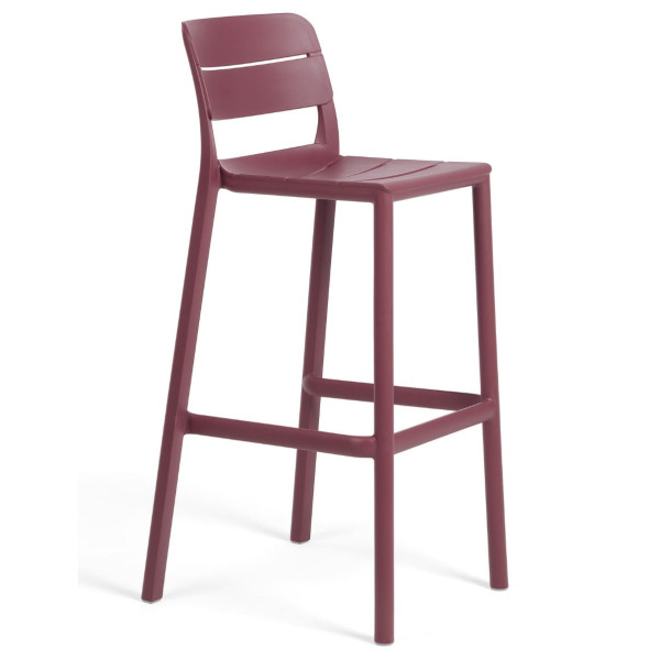 Барний пластиковий стілець Nardi Cassia Stool Borgogna-0