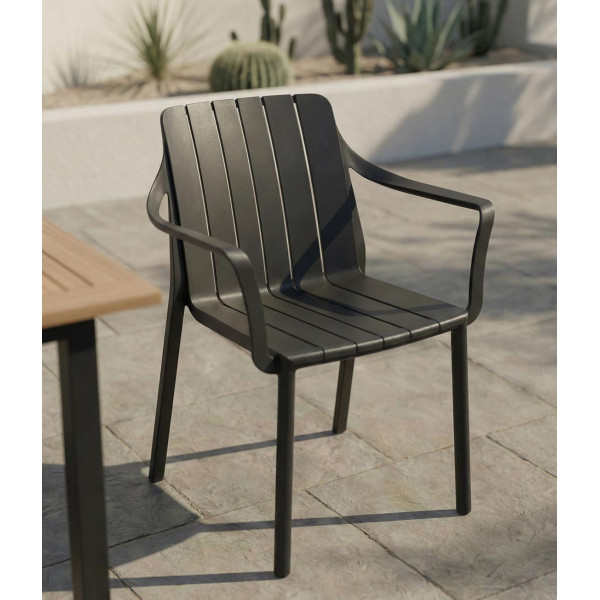 Пластиковый садовый стул Nardi Tiberina Armchair Antracite-1
