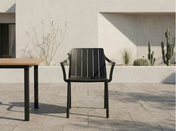 Пластиковый садовый стул Nardi Tiberina Armchair Antracite-2