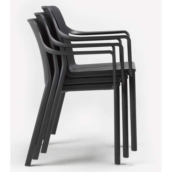 Пластиковый садовый стул Nardi Tiberina Armchair Antracite-3