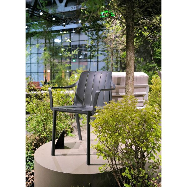 Пластиковый садовый стул Nardi Tiberina Armchair Antracite-4