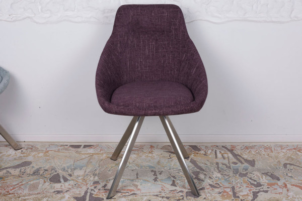 Стілець поворотний Nicolas TOLEDO Баклажан рогожка-1