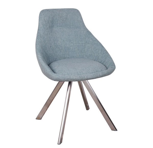 Стілець поворотний Nicolas TOLEDO Блідо-бірюзовий рогожка-0