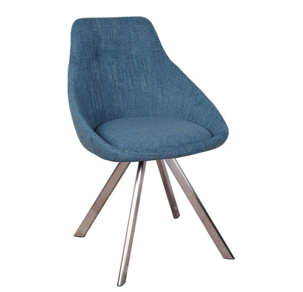 Стул поворотный Nicolas TOLEDO Темно-голубой рогожка-0