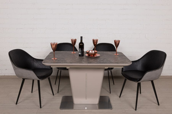 Розкладний обідній стіл Nicolas ALABAMA Коричневий кераміка-1