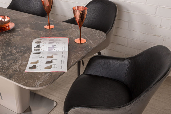 Розкладний обідній стіл Nicolas ALABAMA Коричневий кераміка-10