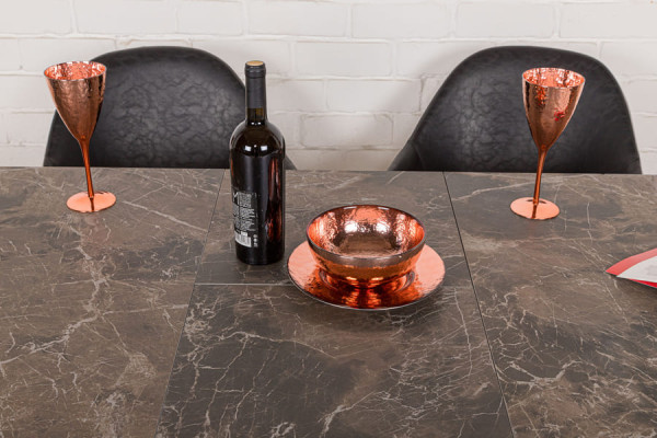 Розкладний обідній стіл Nicolas ALABAMA Коричневий кераміка-11