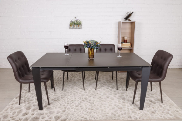 Раскладной обеденный стол Nicolas ALTA Коричневый керамика-1