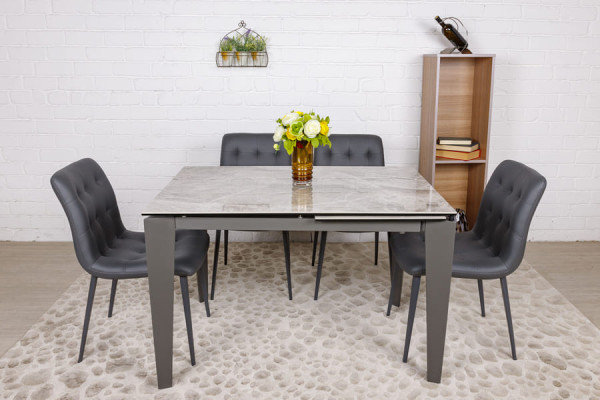 Розкладний обідній стіл Nicolas ALTA Сірий глянець кераміка-1