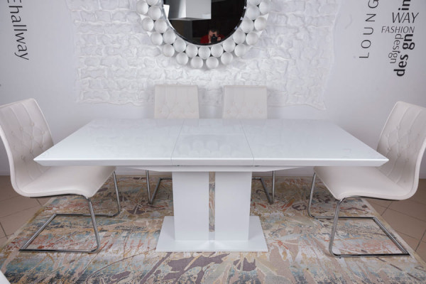 Раскладной обеденный стол Nicolas AMSTERDAM 140 Белый-3