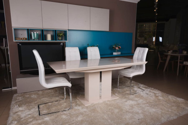 Раскладной обеденный стол Nicolas AMSTERDAM 140 Слоновая кость-4