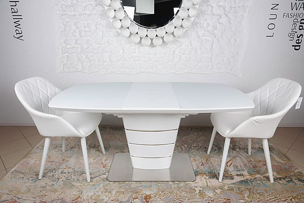 Розкладний обідній стіл Nicolas ATLANTA 120 Білий-6