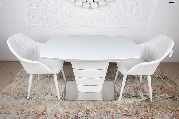 Розкладний обідній стіл Nicolas ATLANTA 120 Білий-7