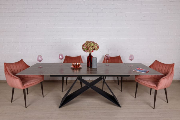 Розкладний обідній стіл Nicolas ALMA 160 Мідний кераміка-6