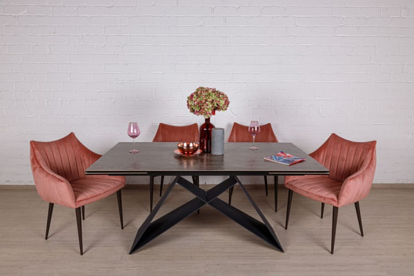 Розкладний обідній стіл Nicolas ALMA 160 Мідний кераміка-7