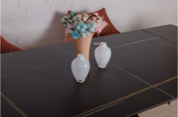 Розкладний обідній стіл Nicolas ALMA 180 Чорний кераміка-6