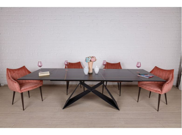 Розкладний обідній стіл Nicolas ALMA 180 Чорний кераміка-4