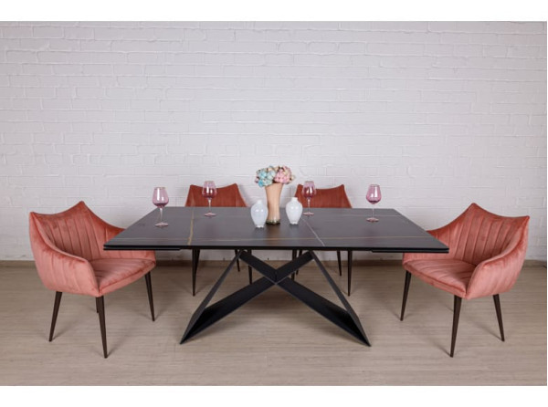 Розкладний обідній стіл Nicolas ALMA 180 Чорний кераміка-3