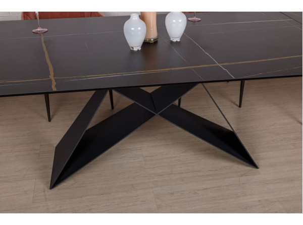 Розкладний обідній стіл Nicolas ALMA 180 Чорний кераміка-5