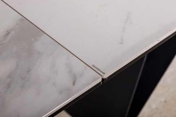 Раскладной обеденный стол Nicolas ALMA 180 Черно-белый керамика-3