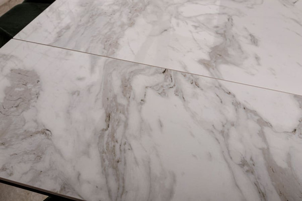 Раскладной обеденный стол Nicolas ALMA 180 Черно-белый керамика-4