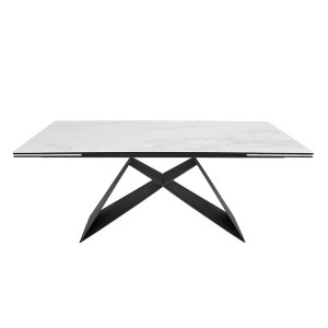 Раскладной обеденный стол Nicolas ALMA 180 Черно-белый керамика