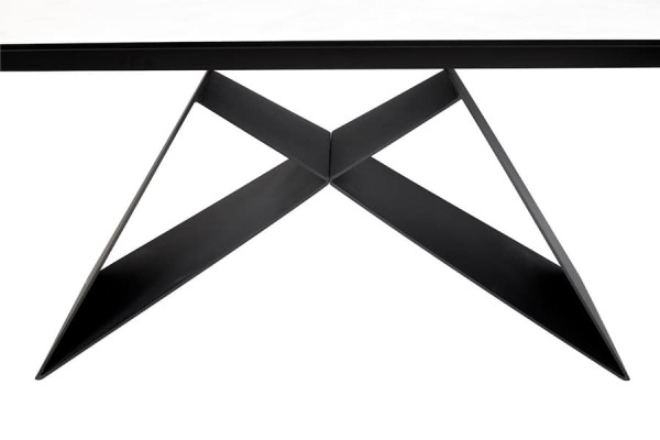 Раскладной обеденный стол Nicolas ALMA 180 Черно-белый керамика-10