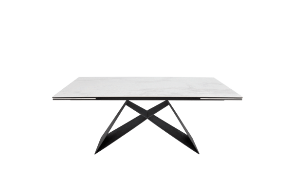 Раскладной обеденный стол Nicolas ALMA 180 Черно-белый керамика-8