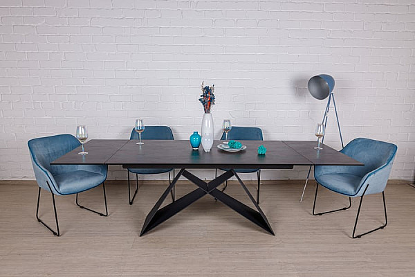 Раскладной обеденный стол Nicolas ALMA 160 Коричневый керамика-3