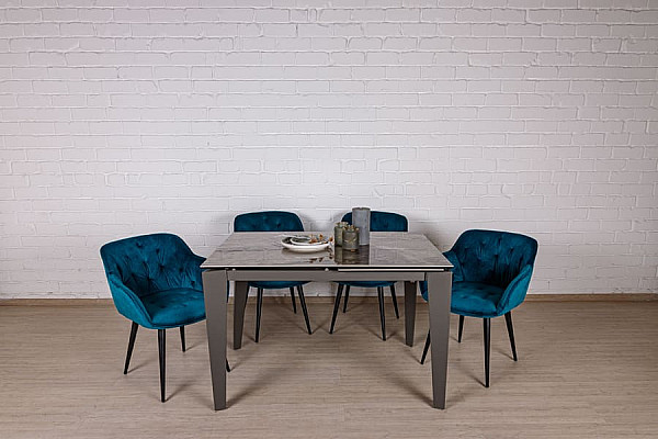 Раскладной обеденный стол Nicolas ALTA Темно-серый глянец керамика-5