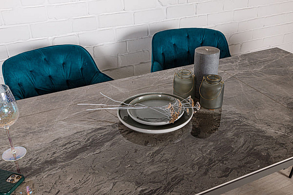 Раскладной обеденный стол Nicolas ALTA Темно-серый глянец керамика-6