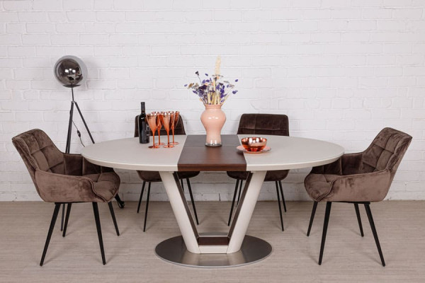 Раскладной обеденный стол Nicolas DENVER Крем-венге-7