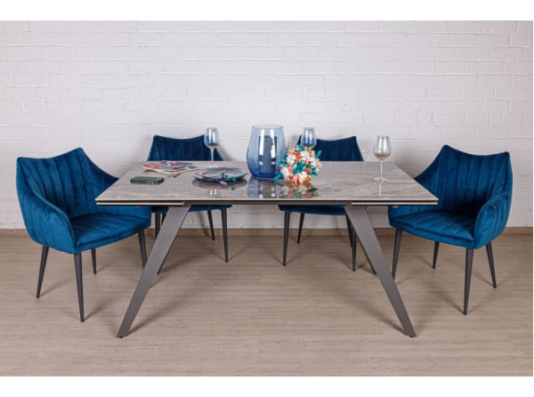 Розкладний обідній стіл Nicolas MOSS Темно-сірий глянець кераміка-3