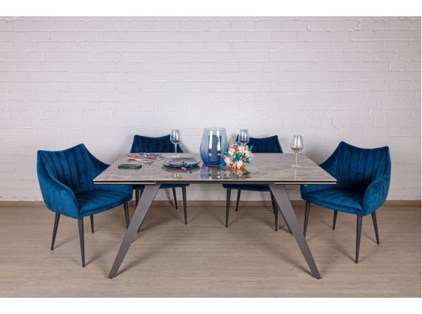 Розкладний обідній стіл Nicolas MOSS Темно-сірий глянець кераміка-4