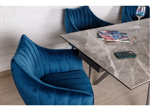 Розкладний обідній стіл Nicolas MOSS Темно-сірий глянець кераміка-10