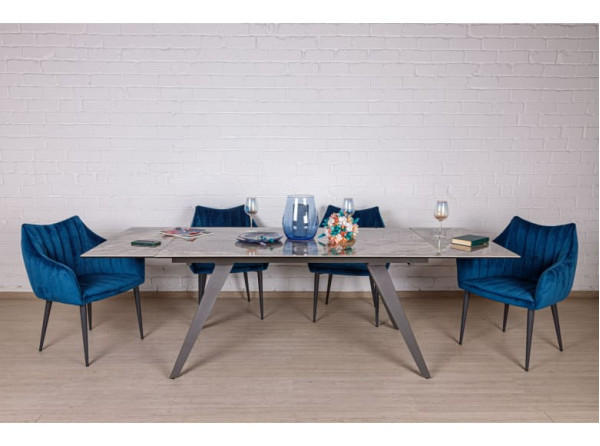 Розкладний обідній стіл Nicolas MOSS Темно-сірий глянець кераміка-5