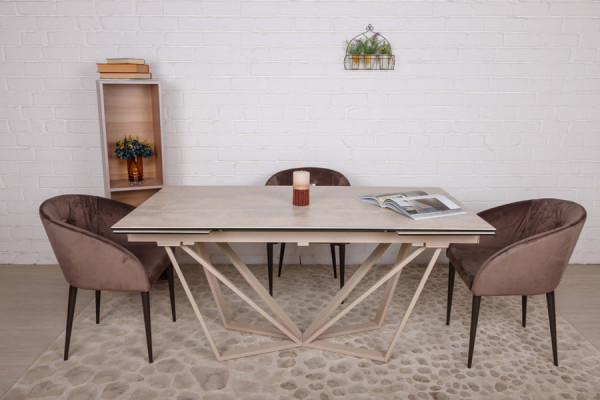 Раскладной обеденный стол Nicolas NOTTINGHAM Бежевый керамика-9