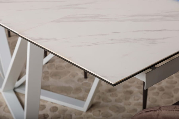 Раскладной обеденный стол Nicolas NOTTINGHAM Белый керамика-14